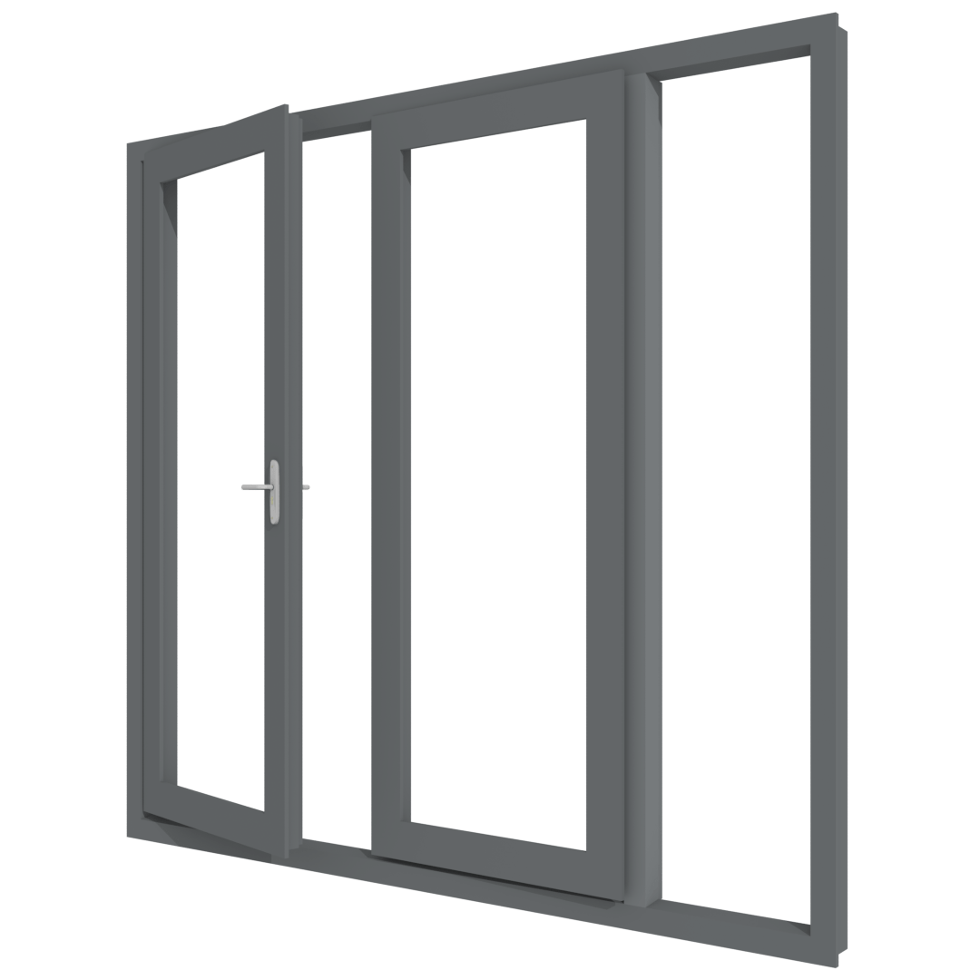 Aluminium Doppel-Drehtür (Stulp) Seitenlicht rechts