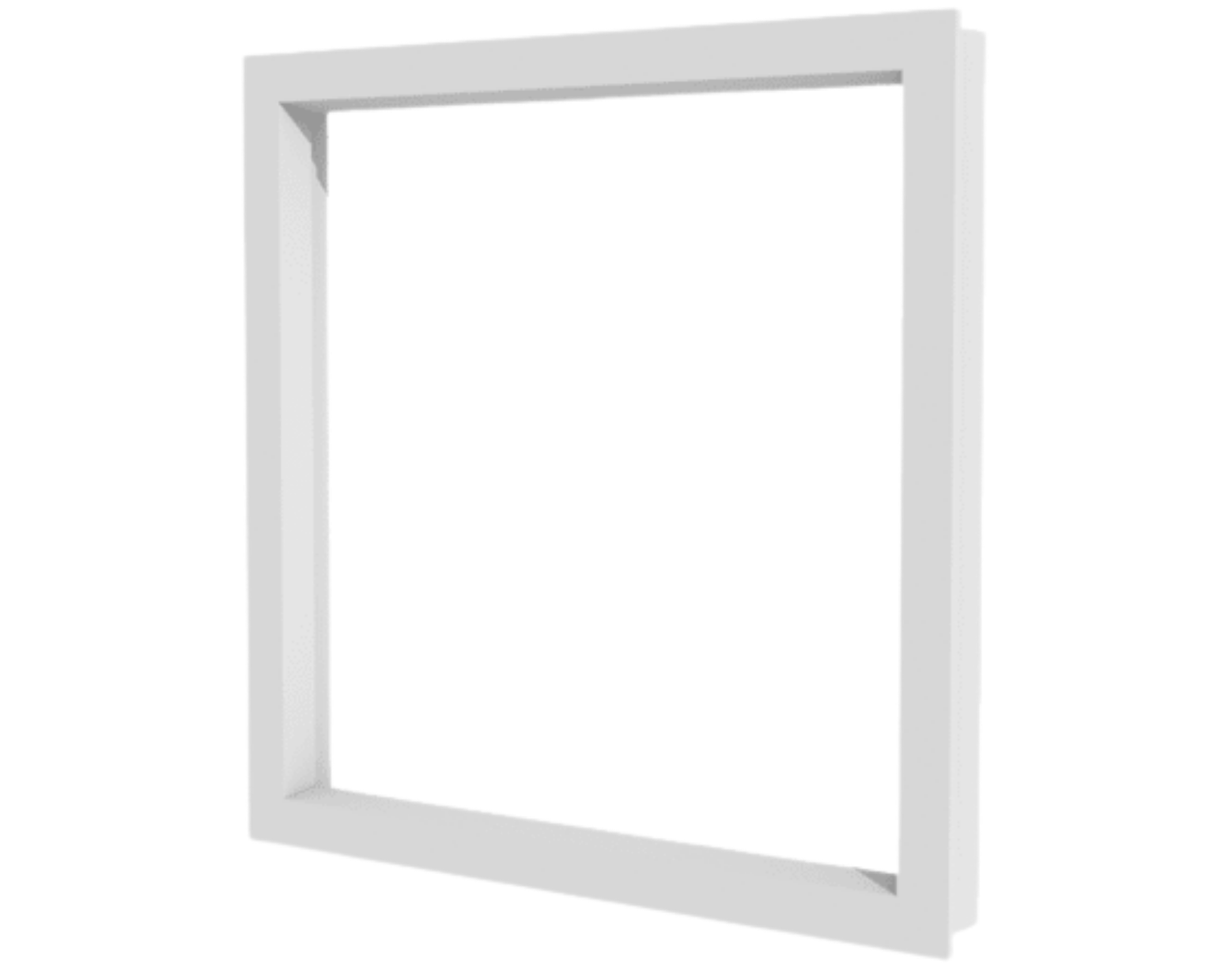 Kunststofffenster weiß, Rahmen aus Kunststoff ohne Verglasung, schlichtes rechteckiges Profil