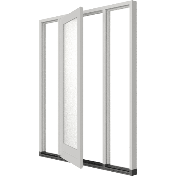 Holz Doppel-Drehtür (Stulp) mit zwei Seitenlichtern