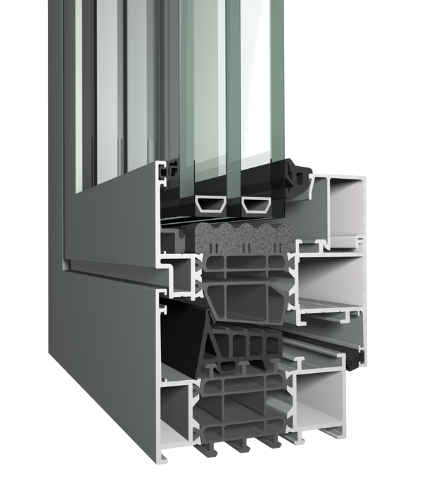 Querschnitt des Reynaers MasterLine 8 Aluminium-Fensterprofils